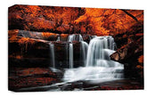 LR Orange Waterfall Canvas Art Picture Forest Landscape Grey White Home Wall Canvas Panel Print