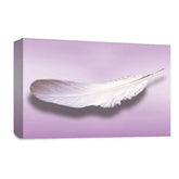 LR Abstract Feather Wall Art Picture – Purple & White Modern Framed Canvas Print | Ready to Hang | Modern Wall Art for Living Room, Bedroom & Office