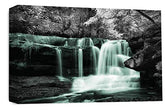 LR Duck Egg Waterfall Canvas Wall Art Picture Forest Landscape Grey White Framed Print Ready to Hang