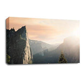 LR Landscape Lake Wall Art Picture Mountains Fields Framed Canvas Panel Print Ready to Hang