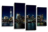 LR New York Skyline Wall Art Picture Brooklyn Bridge Empire State Framed Split Panel Print