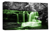 LR Green Waterfall Canvas Wall Art Picture Forest Landscape Grey White Framed Print Ready to Hang