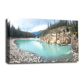 LR Landscape Wall Art Picture – Mountain Lake Framed Canvas Print | Ready to Hang | Modern Wall Art for Living Room, Bedroom & Office