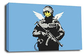 LR Banksy Copper Art Print Grey White Acid Peace Love Framed Canvas Wall Picture Ready to Hang