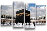 LR Hajj Islamic Mecca Wall Art Picture Haram Kaaba Framed Split Canvas Picture Print Ready to Hang