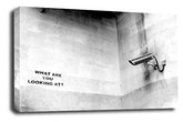LR Banksy CCTV Camera Art Print Grey White Graffiti Framed Canvas Wall Picture Ready to Hang
