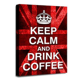 LR Keep Calm Wall Art Picture – Red & White Typography Framed Canvas Print | Ready to Hang | Modern Wall Art for Living Room, Bedroom & Office