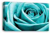 LR Floral Rose Wall Art Teal Canvas Picture Print Flower Framed Panel Ready to Hang