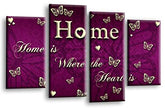 LR Love Quote Home Wall Art Picture Purple Cream Family Framed Split Panel Print Ready to Hang