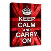 LR Keep Calm Wall Art Picture – Red & White Typography Framed Canvas Print | Ready to Hang | Modern Wall Art for Living Room, Bedroom & Office