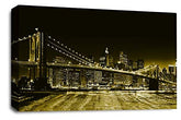 LR New York Skyline Wall Art Picture Brooklyn Bridge USA Framed Canvas Panel Print Ready to Hang