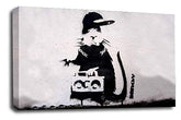 LR Banksy Rat Art Print Black White DJ Rap Gangster Framed Canvas Wall Picture Ready to Hang