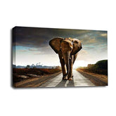 LR African Elephant Wall Art Picture Framed Canvas Print | Ready to Hang | Modern Wall Art for Living Room, Bedroom & Office