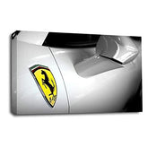 LR Ferrari Sports Car Wall Art Picture Silver Framed Canvas Panel Print Ready to Hang