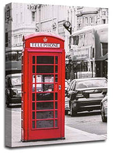 LR London Red Phone Box Canvas Wall Art Picture Framed Panel Print Ready to Hang