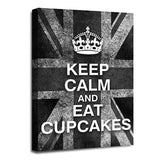 LR Keep Calm Wall Art Picture – Grey & White Typography Framed Canvas Print | Ready to Hang | Modern Wall Art for Living Room, Bedroom & Office