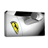 LR Ferrari Sports Car Wall Art Picture – Silver Framed Canvas Print | Ready to Hang | Modern Wall Art for Living Room, Bedroom & Office