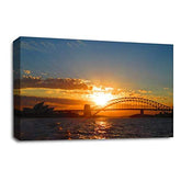 LR Australia Sydney Wall Art Picture City Opera House Bridge Landscape Framed Canvas Print Ready to Hang