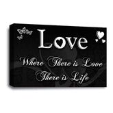 LR Love Wall Art Picture – Black & White Family Quote Framed Canvas Print | Ready to Hang | Modern Wall Art for Living Room, Bedroom & Office