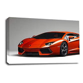 LR Lamborghini Lambo Car Wall Art Picture Red Sports Wall Framed Canvas Print Ready to Hang