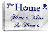 LR Home Love Quote Wall Art Picture – Blue & White Framed Canvas Print | Ready to Hang | Modern Wall Art for Living Room, Bedroom & Office