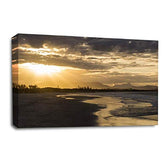LR Sunset Beach Wall Art Picture Landscape Seascape Framed Canvas Panel Print Ready to Hang