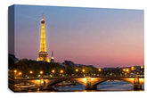 LR Paris Eiffel Tower Wall Art Picture City Night Framed Canvas Panel Print Ready to Hang