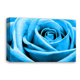 LR Floral Wall Art Picture – Blue Rose Framed Canvas Print | Ready to Hang | Modern Wall Art for Living Room, Bedroom & Office
