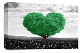 LR Floral Love Wall Art Print Green Grey Abstract Heart Flower Landscape Framed Picture Ready to Hang