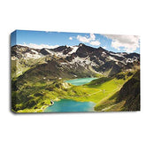 LR Landscape Lake Wall Art Picture Mountains Fields Framed Canvas Panel Print Ready to Hang