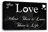 LR Love Wall Art Print Canvas Black White Framed Home Family Quote Picture Ready to Hang