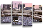 LR Islamic Hajj Mecca Wall Art Picture Haram Kaaba Framed Split Canvas Ready to Hang