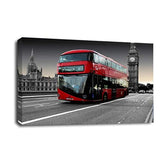 LR London Red Bus Wall Art Picture – Cityscape Framed Canvas Print | Ready to Hang | Modern Wall Art for Living Room, Bedroom & Office