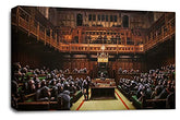 LR Banksy Parliament Art Print Gorilla Chimp Canvas Framed Graffiti Wall Picture Ready to Hang