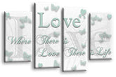 LR Love Quote Wall Art Picture White Duck Egg Framed Canvas Heart Family Split Panel Print Ready to Hang