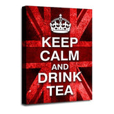 LR Keep Calm Wall Art Picture – Red & White Typography Framed Canvas Print | Ready to Hang | Modern Wall Art for Living Room, Bedroom & Office