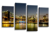 LR New York Skyline Wall Art Picture Brooklyn Bridge Manhattan Framed Split Panel Canvas Print