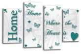 LR Love Wall Art Print Teal White Family Home Quote Framed Split Panel Picture Ready to Hang