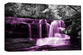 LR Purple Waterfall Canvas Wall Art Picture Forest Landscape Grey White Framed Print Ready to Hang