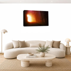 LR Landscape Sunset Wall Art Picture Framed Canvas Print | Ready to Hang | Modern Wall Art for Living Room, Bedroom & Office