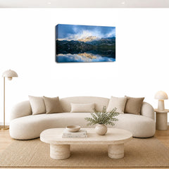 LR Landscape Lake Wall Art Picture – Mountain Framed Canvas Print | Ready to Hang | Modern Wall Art for Living Room, Bedroom & Office