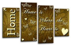 LR Love Quote Home Wall Art Picture Brown Cream Family Framed Split Panel Print Ready to Hang