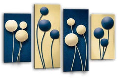 LR Floral Canvas Wall Art Print Blue Cream Abstract Rose Flower Love Framed Split Panel Picture