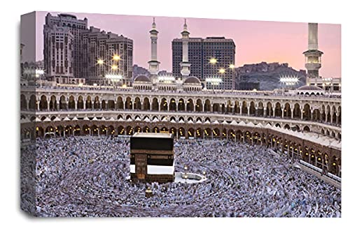 LR Islamic Hajj Mecca Wall Art Haram Kaaba Framed Canvas Picture Ready to Hang