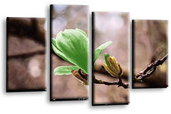 LR Floral Rose Wall Art Picture Green Grey Flower Love Framed Canvas Split Panel Print