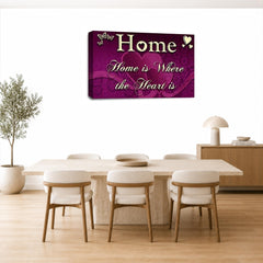 LR Love Wall Art Picture – Purple & Cream Quote Framed Canvas Print | Ready to Hang | Modern Wall Art for Living Room, Bedroom & Office