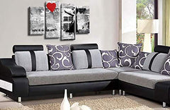 LR Banksy Heart Art Print Red Grey Balloon Girl Framed Canvas Split Wall Picture Ready to Hang