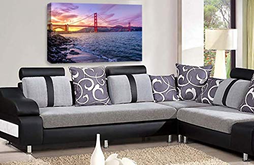 LR Golden Gate Bridge Wall Art Picture San Francisco USA America Framed Canvas Print Ready to Hang