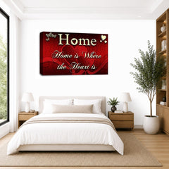 LR Home Love Quote Wall Art Picture – Red & Cream Framed Canvas Print | Ready to Hang | Modern Wall Art for Living Room, Bedroom & Office