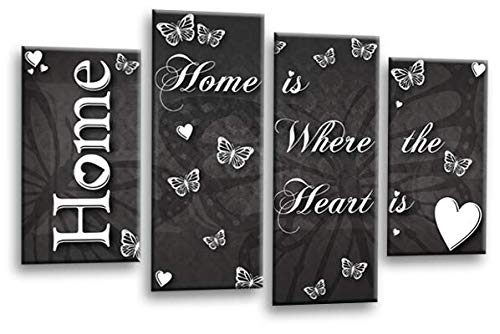 LR Love Quote Home Wall Art Picture Grey White Family Framed Split Panel Print Ready to Hang